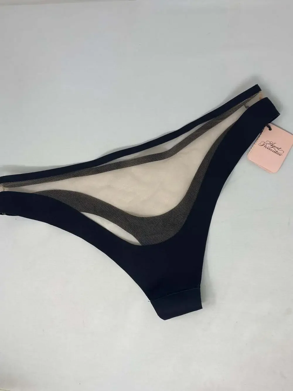 Agent Provocateur Soni Black Nude Brief AP4 Large NWT $165